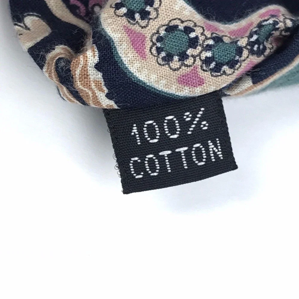 Men's vintage Isaco Cotton Tie Made In Italy Floral Black Multicolor Necktie 58